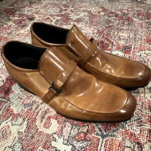 Unlisted by Kenneth Cole Men's Monk Strap Dress Shoes Brown Buckle Size 8M
